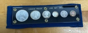 1960 Canada 6 Coin Proof Like Mint Set Silver Dollar 50c 25c 10c 5c 1c Holder - Picture 1 of 8