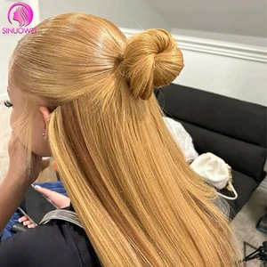 Honey Blonde Wig Human Hair Bone Straight Wigs Hd Lace Frontal Wigs For Women - Picture 1 of 6