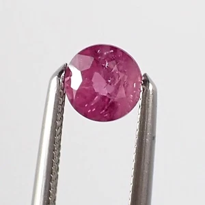 Natural 0.39 carat 4.0 mm Round Bright Red Purplish Color Ruby Gemstone, L10 - Picture 1 of 7