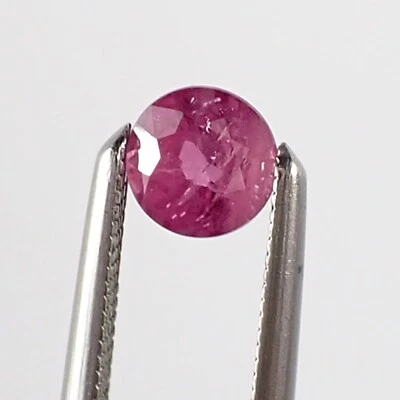 Natural 0.39 carat 4.0 mm Round Bright Red Purplish Color Ruby Gemstone, L10 - Image 1 of 4