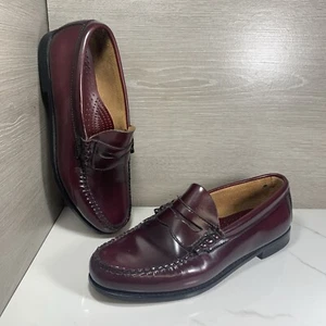 GH Bass Weejuns Wilton Penny Loafers Mens Size 10 EE Burgundy Wine Classic 634 - Picture 1 of 13