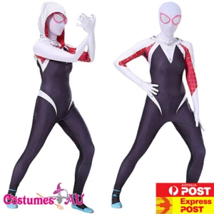 Girls Ghost Spider Costume Gwen Stacey Spiderman Superhero Kids Child Jumpsuit