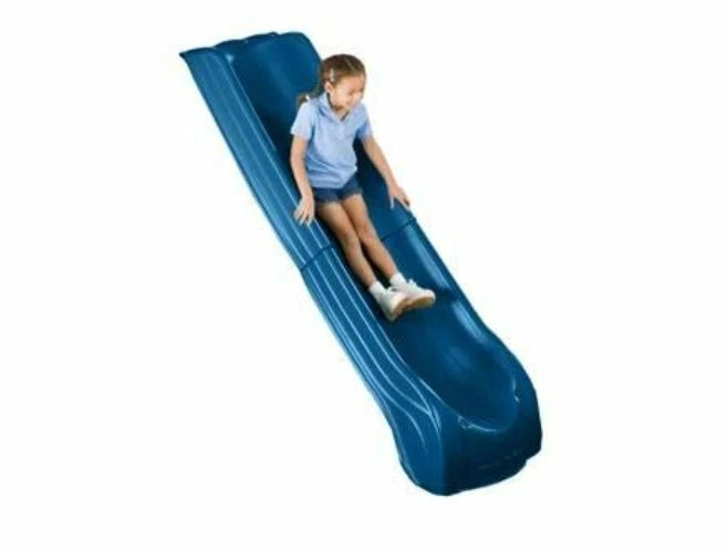 Juego de columpios de patio trasero de cubierta de 4 pies azul deslizante para niño Foto 1 de 3