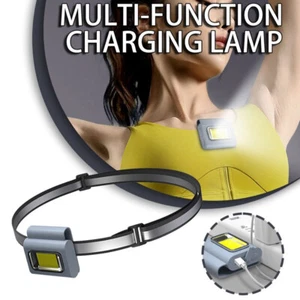 LED Flashlight Magnetic Cob Work Light Mini USB Rechargeable Portable Headlight - Picture 1 of 13