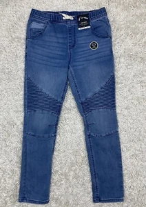 Junior Youth Jeans Size 14 Blue Super Skinny Drawstring Stretch Denim NWT - Picture 1 of 15