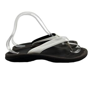 Olukai Ohana Sandal Womens 7 White Strap Contoured Footbed Thong Flip Flop