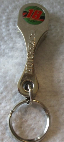 Bobby Labonte # 18 CHROME CONNECTING ROD / BOTTLE OPENER METAL KEYCHAIN ! Cover