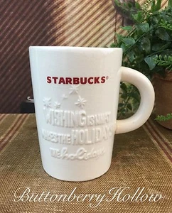 Vintage Starbucks 2010 Weihnachten Kaffeetasse Sammler weiß rot 10oz - Bild 1 von 7