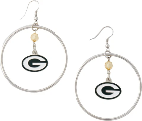 NFL Single Bead Hoop Dangle Earrings Cover