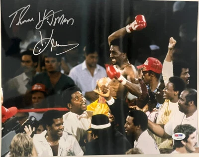 THOMAS HITMAN HEARNS SIGNED BOXING 11X14 PHOTO PSA/DNA 2 - Image 1 of 2