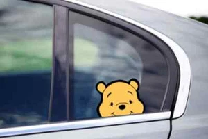 Cute Winnie-the-pooh Peeking cartoon show Bumper Window Vinyl Decal Bear - Picture 1 of 4