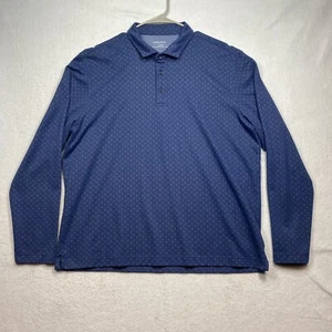 Untuckit Poloshirt Beaux Lattice Regular Fit Langarm Herren XL Blau Geometrisch - Bild 1 von 11