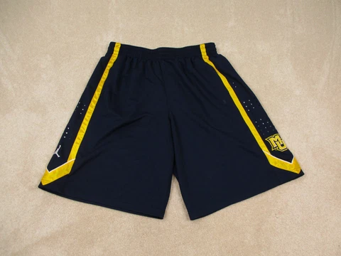 Marquette Golden Eagles Shorts Mens 2XL XXL Blue Yellow Basketball Jordan Adult* Cover