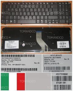 Tastiera qwerty Italian HP DV6 9J.N0Y82.P0E 574261-061 NSK-HAP0E MP-08A93IT-9201 - Foto 1 di 1