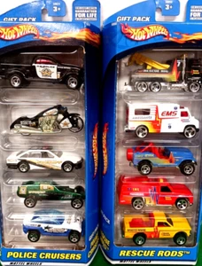Hot Wheels-Cañas de rescate/Cruceros policiales-2/5 paquetes-10 en lote-Holden-Indian-Dodge - Imagen 1 de 14