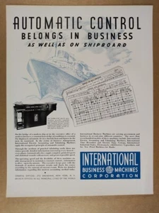 IBM Máquinas de contabilidad y tabulación de tarjetas perforadas 1935 anuncio impreso de colección - Imagen 1 de 1