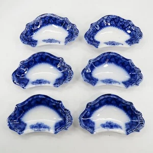 W.H. Lotto di 6 ciotole in osso di porcellana Grindley Blue Flow - Foto 1 di 11
