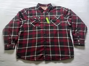 Wrangler Fleece Lined Red Plaid Long Sleeve Button Up Shirt MEN’S SZ 2XL - Picture 1 of 14