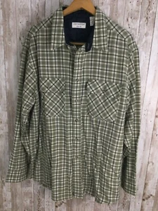 Vintage Covington Wool Blend Flannel Shirt Gray Cream Lumberjack Large NICE - Picture 1 of 6