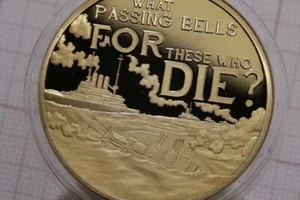 🧭 🇯🇪 JERSEY ISLAND 50 PENCE GOLD PLATED 2016 PASSING BELLS B78 WX26 - Imagen 1 de 3
