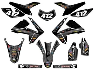 2012-2020 CRF 250 L MAYHEM Black Senge Graphics Kit Compatible with Honda - Picture 1 of 10