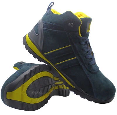 MENS LEATHER ULTRA LIGHTWEIGHT STEEL TOE CAP SAFETY WORK BOOTS TRAINERS SHOES SZ - Image 1 of 4