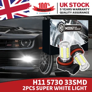 2X For HONDA INSIGHT 2009-2018 UK Bright White H11 LED Headlight Low Beam Bulbs - Picture 1 of 10