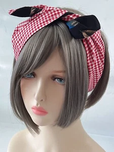 Women Girl Retro Vintage Boho bohemian Dot bow scarf Wide Hair head band tie up - Picture 1 of 32