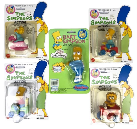 LOT OF 5 NIP vtg 1990 THE SIMPSONS TOYS wind up mattel bart lisa simpson 90s Cover