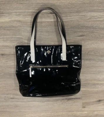 Bolso de mano de compras Kate Spade Bon Shopper parpadeante charol negro Foto 1 de 4