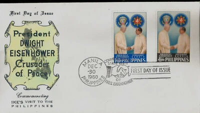 1960 President Eisenhower State Visit to Manila Philippines First Day Cover FDC! - Image 1 of 3