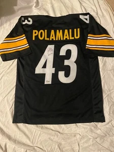TROY POLAMALU Beckett signed Auto JERSEY HOF 20 inscribed Pittsburgh STEELERS - Picture 1 of 6