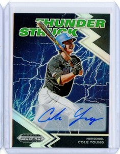 2022 Panini Prizm Draft Picks Thunder Struck COLE YOUNG AUTO Autograph RC Rookie