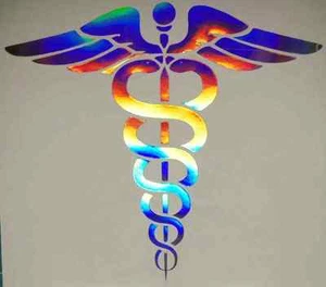 1042 Caduceus Symbol Medic Life EMT Laptop Car Truck Window Decal Sticker - Picture 1 of 1