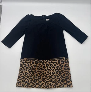 GYMBOREE Casual Dress Size 6 Black with Leopard Print - Picture 1 of 5