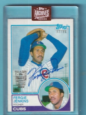 2023 TOPPS ARCHIVES 1983 TOPPS FERGIE JENKINS AUTO AUTOGRAPH #/86 1983 BUYBACK - Image 1 of 2