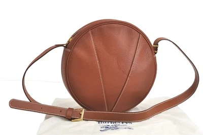 Authentic Burberrys Vintage Leather Shoulder Cross Body Bag Purse Brown 4265N - Image 1 of 4