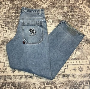 Mens Vintage FUBU Light Wash Distressed Baggy Fit Jeans Size 34x34  - Picture 1 of 9