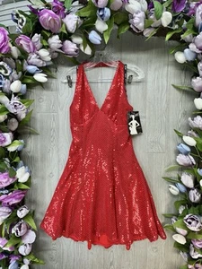 Vintage Zum Zum Dress Size 13-14 Red Sparkling Dress NEW Deadstock USA Made - Picture 1 of 15