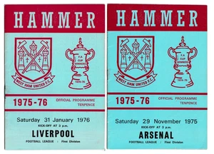 West Ham United 1975/76 Selection of Home League Programmes from menu - Picture 1 of 3