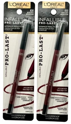 2 Pack L'Oreal Infallible Pro-Last Waterproof Pencil Eyeliner 830 Burgundy - Image 1 of 4