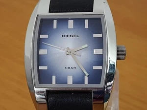 Mens XL Vintage Retro Diesel DZ1032 Blue Ombre Military Style Leather Watch - Picture 1 of 8