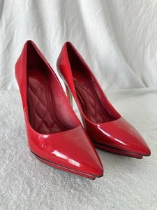 Brian Atwood red patent leather pumps size 8 hot red heels EUC - Picture 1 of 9