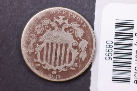 1873 Shield Nickel. Affordable Circulated Condition.  Store Sale #08995 Cover