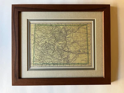 Colorado State Map, Frame/Double Mat from the 1927 World Atlas SEE DESCRIPTION - Image 1 of 3