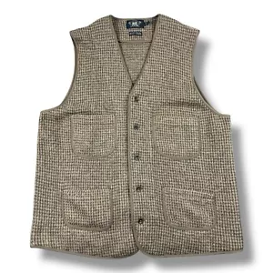 RRL Ralph Lauren Wool Linen VTG Mens Brown Woven Vest Size XL Excellent - Picture 1 of 9