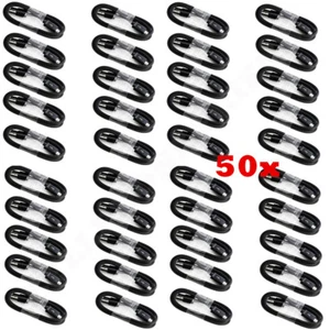 50x Micro USB Charger Data Sync Cable Braided Cord For Samsung Android LG BLACK - Picture 1 of 4