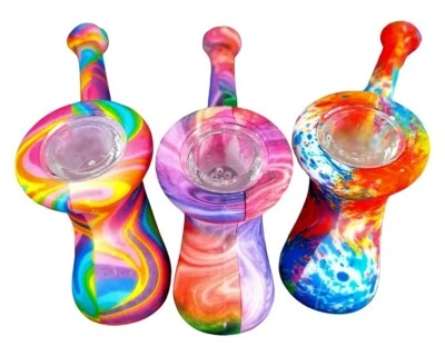 Pipa para fumar tabaco de silicona/vidrio ~ 3 estilos diferentes Foto 1 de 4