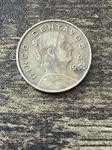 1963 Mexico Cinco Centavos Actual Coin TK7039* - Picture 1 of 3