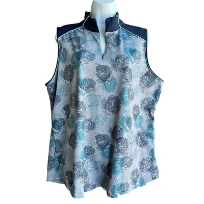 Camisa top de tenis de golf sin mangas floral para mujer talla XXL multicolor Lady Hagen Foto 1 de 3